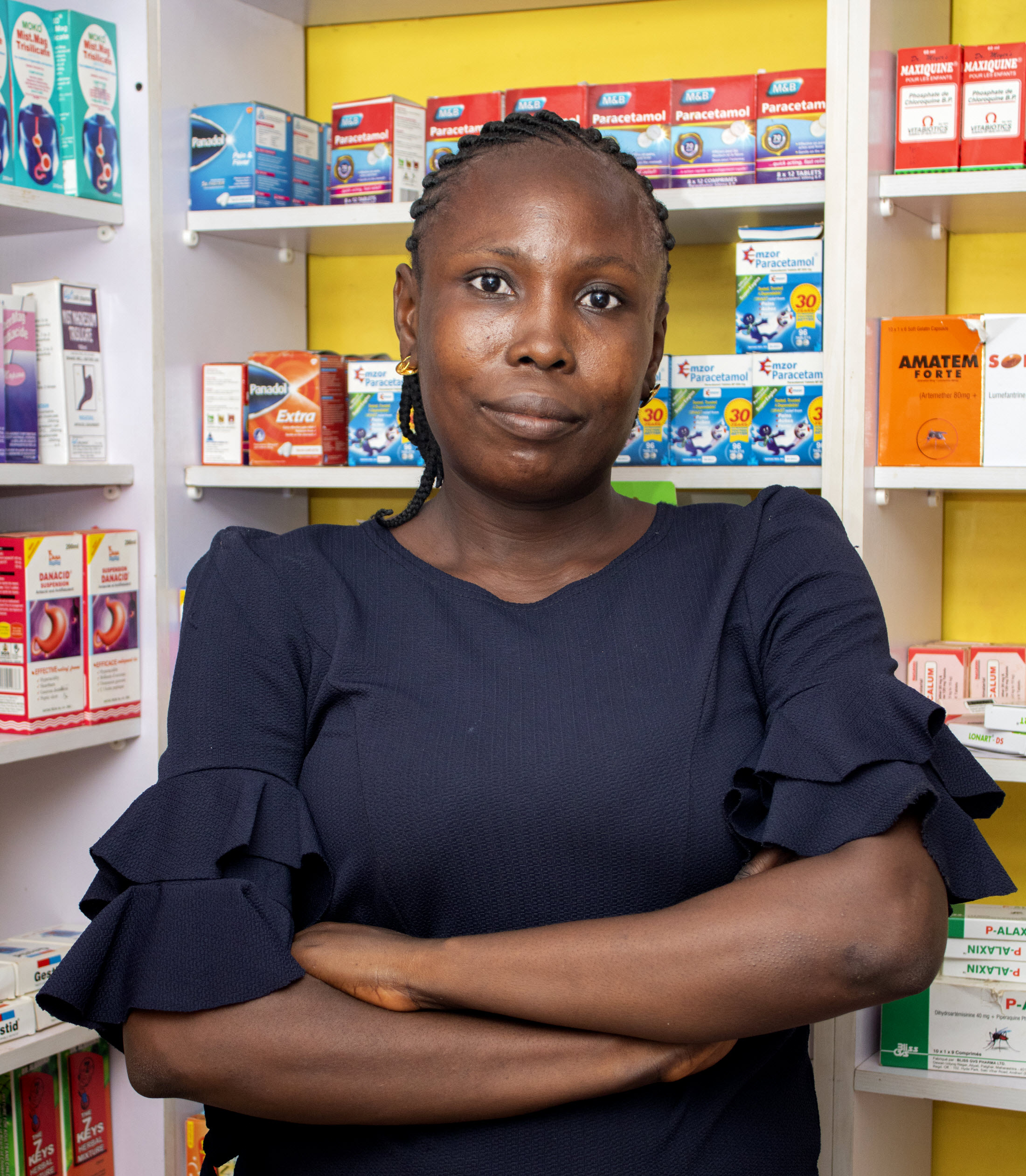 Folasade Ojeleke in her shop in Lagos